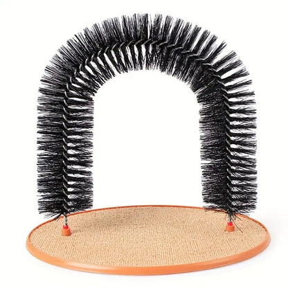 1Pc Cat Toy Arch Self Groome Pamper Feline with a Massage Grooming Rubbing with Scratching Pad Toy for Cats Interactive Toys